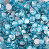 Star Aquamarine Glass FlatBack Rhinestones Silver Back WholesaleRhinestone